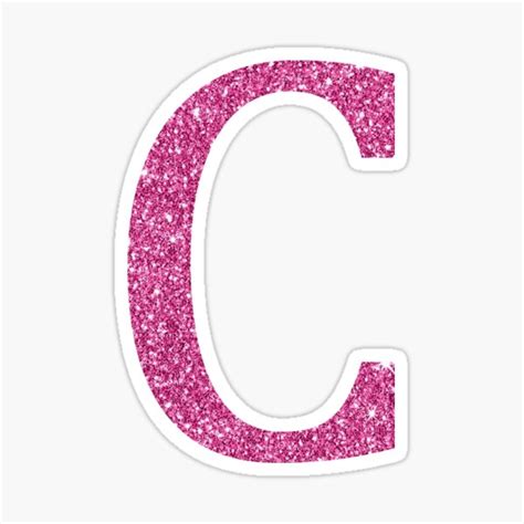 Pink Glitter Letter C Sticker For Sale By Devinedesignz Redbubble