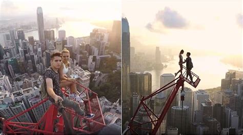 Video Russian Couples Daredevil Selfies Atop Hong Kongs Highest