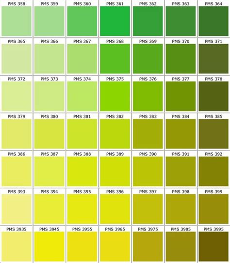 Pantone 377 Is A Pretty Good Match For The Green Pantone Color Chart