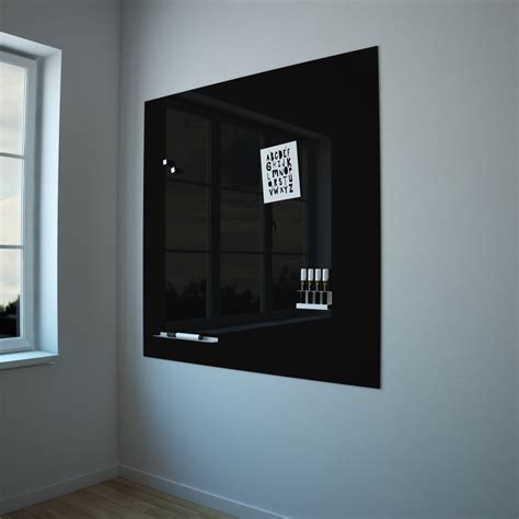 Szklana tablica czarna 100x100 PURE BLACK | Darmowa dostawa