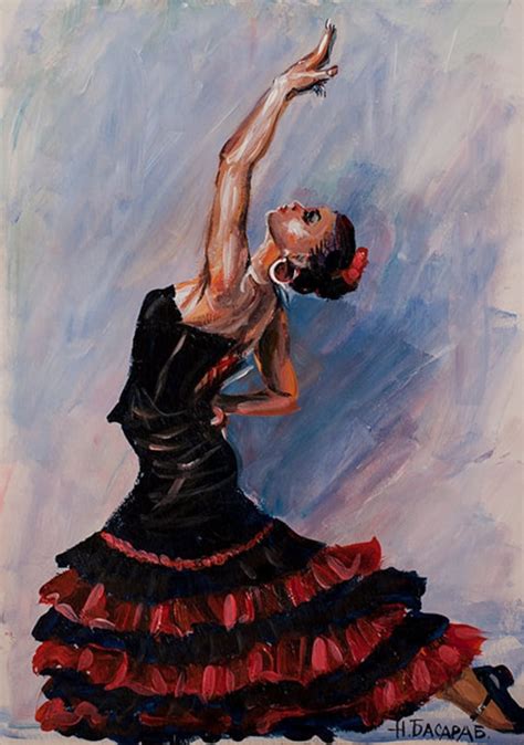 Spanish Flamenco Dancer Acrylic Painting By Ukrainian Artist