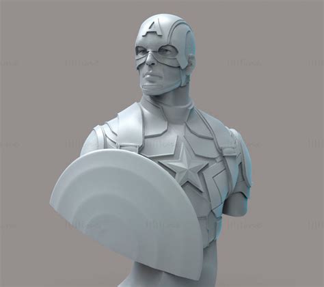Captain America Bust 3d Print Model