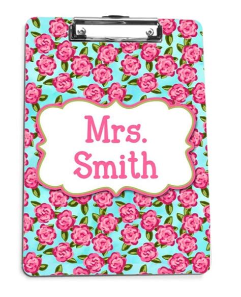Personalized Clipboard Monogram Clipboard Pink And By Preppypickle