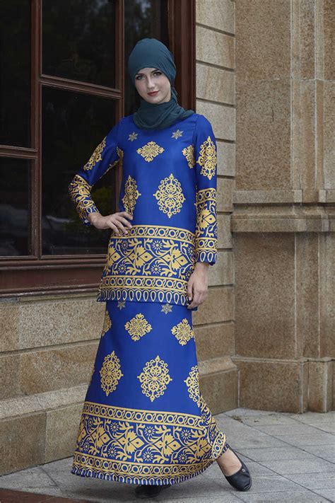 Elegant Muslim Costumes Silky Traditional Islamic Clothing Malay