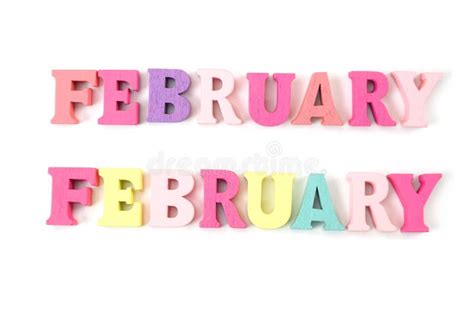 Colorful February Alphabet Letter Isolated On White Background