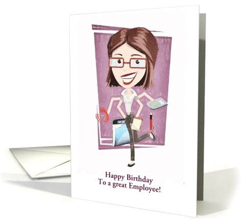 Customizable Happy Birthday Female Employee Card Appreciation Cards