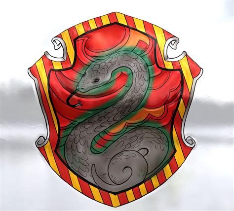 Slytherins Badge But In Gryffindors Colors Rharrypotter