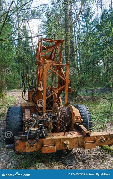 Logging Equipment In The Forest Loading Logs For Transportation