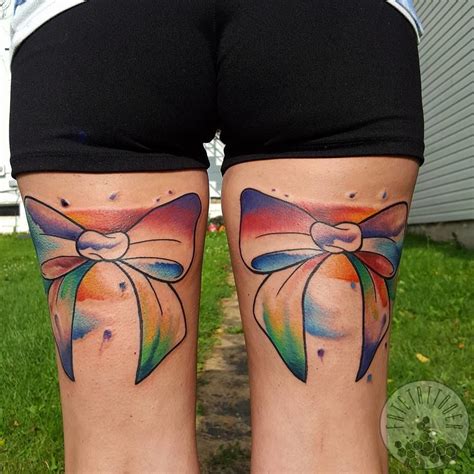 Fatetattooerbow Water Color Color Under Butt Tattoo