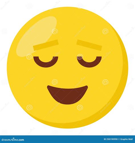 Relieved Face Expression Character Emoji Flat Icon Stock Vector