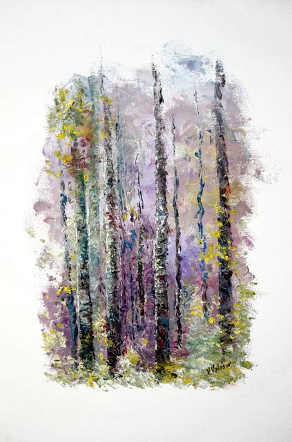 Lilac Forest Oil Painting By Vladimir Volosov