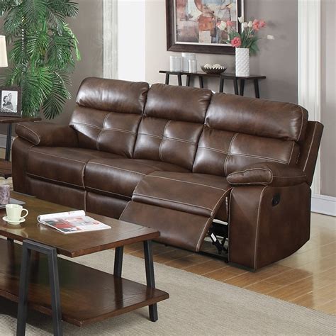 Coaster Company Brown Leather Tufted Victoria Sofa Baci Living Room