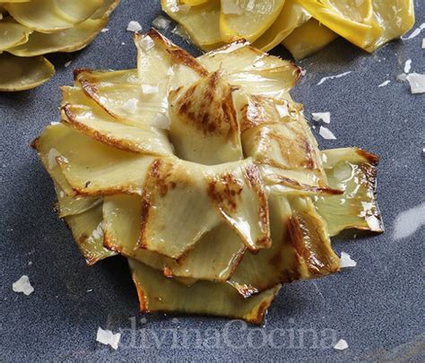 Flores De Alcachofa A La Plancha Receta De Divina Cocina