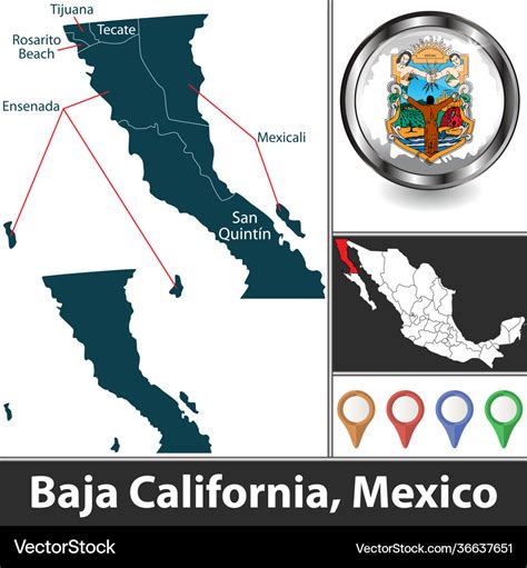 map baja california mexico royalty free vector image