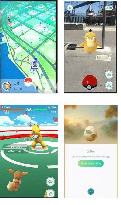 The Mobile Game Interface Of Pokémon Go Top Left The Environment Of