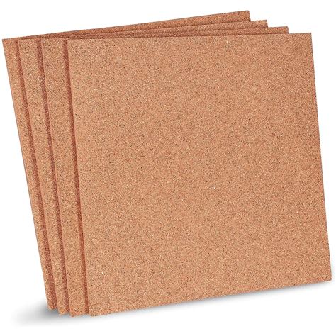 4 Pack Cork Board Tiles 14 Inch Natural Square Cork Board Tiles For