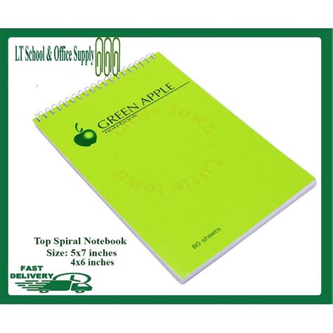 Green Apple Notebook Top Spiral Type 80 Sheets Shopee Philippines