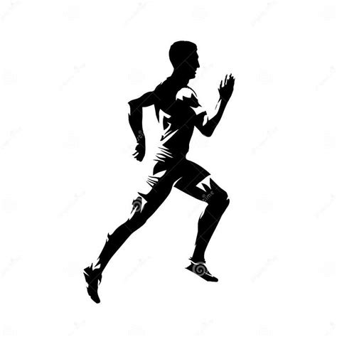 running man isolated vector silhouette sprinting runner stock vector illustration of design