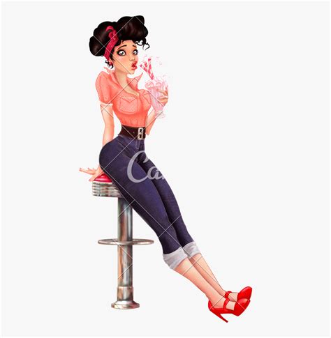 S Girl With 50s Style Pin Up Girl Hd Png Download Kindpng