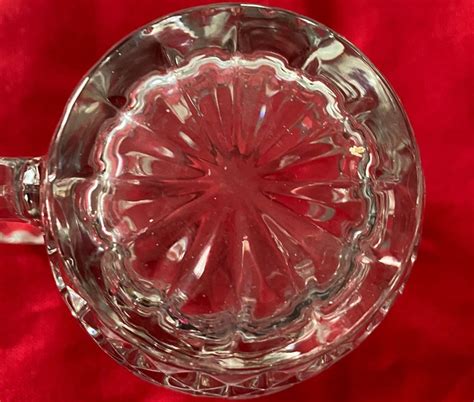 Vintage Cut Glass Creamer Small Pitcher Diamond Pattern Etsy