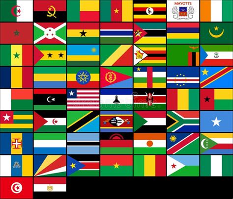 Set Of Flags Of African Countries Vector Flags Of Stock Vector Image