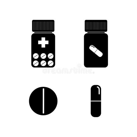 Pill Bottles Black White Stock Illustrations 226 Pill Bottles Black