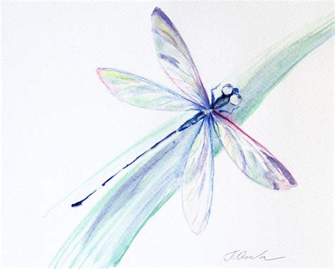 Original Watercolor Painting Dragonfly Painting Dragonfly Watercolor