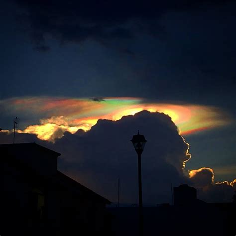 Fire Rainbow Cloud Appears In The Iridescent Sky Of Leon Mexico