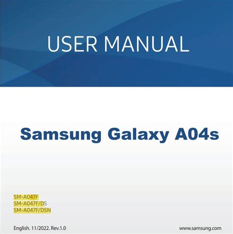 Samsung Galaxy A04s Manual User Guide