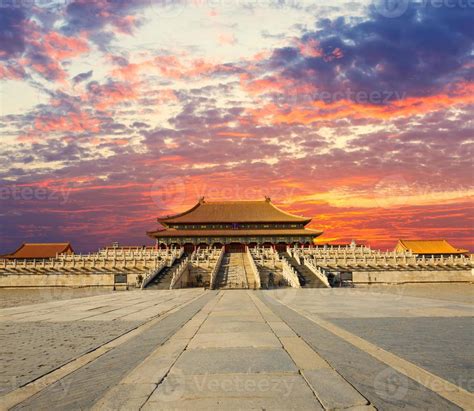 Forbidden City In The Sunset In Beijing China 1122673 Stock Photo At
