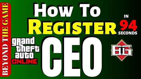 How To Register As Ceo In Under 94 Seconds Gta 5 Online Youtube