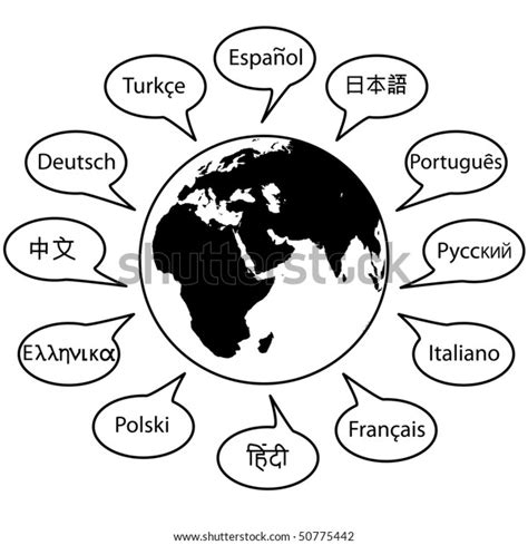Names World Languages Spoken By Earth Stock Illustration 50775442