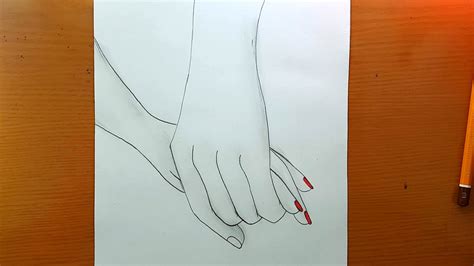 desenho fácil Desenho a lápis de mãos dadas Como desenhar de mãos