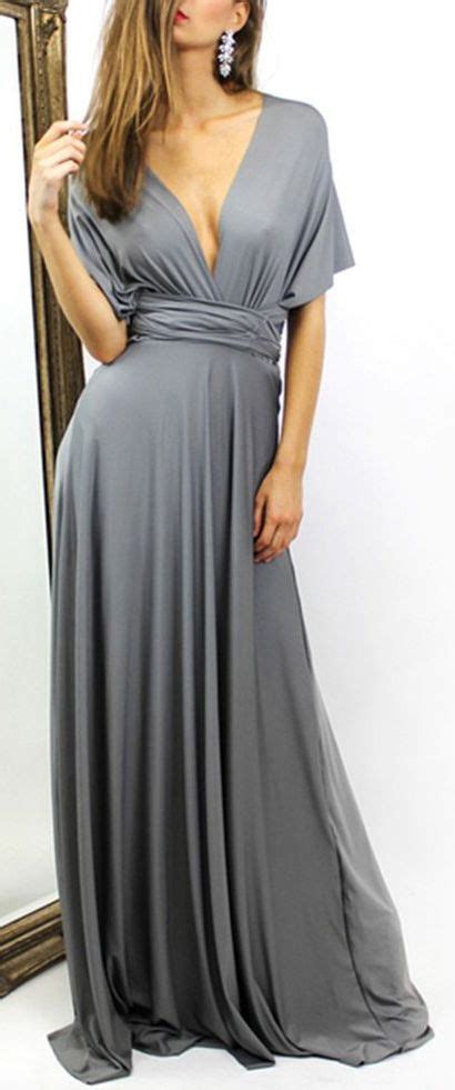 Slate Gray Multiway Elastic Cross Maxi Dress Fashion Maxi Dress Party Grey Maxi Dress