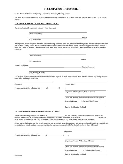 Declaration Of Domicile Fill Out And Sign Printable Pdf Template
