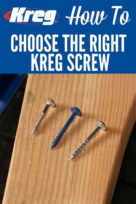 How To Choose A Kreg Screw Kreg Screws Woodworking Jigs Woodworking