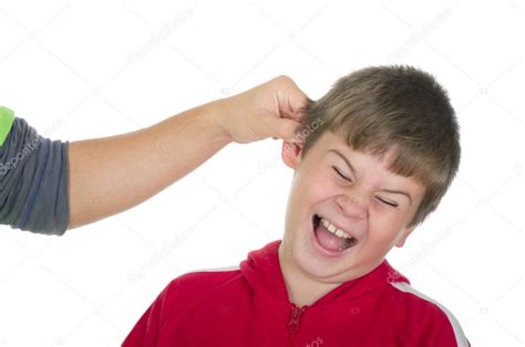 Little Boy Pull For An Ear — Stock Photo © Zametalov 1279427