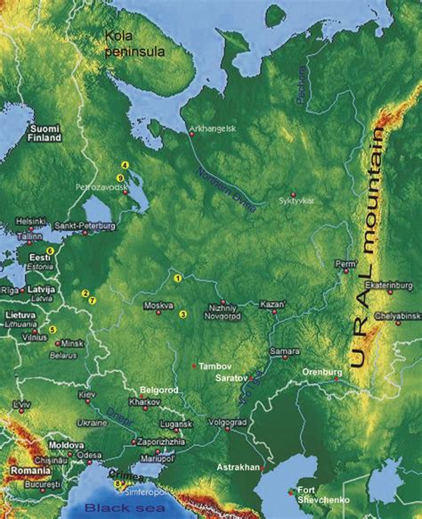 1 East European Plain The Sites Indicated Are Mentioned In The Text