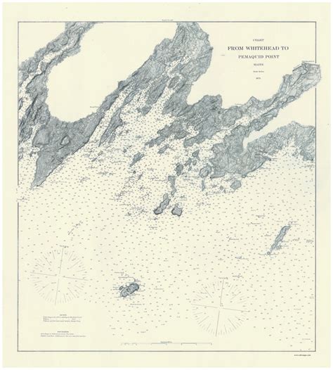 Historical Nautical Charts Of Maine Portland To Penobscot Bay