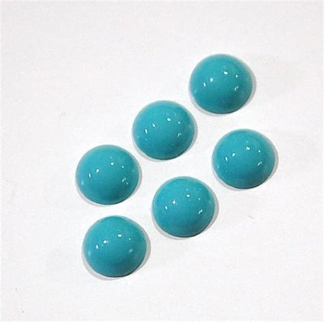 Vintage Opaque Turquoise Blue Glass Cabochons 8mm Cab173a Etsy