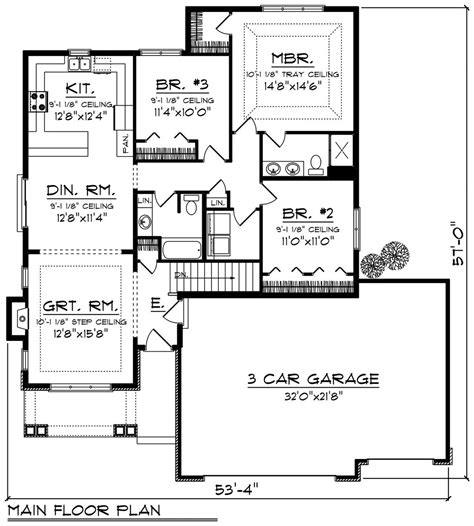 Ranch Style House Plan 3 Beds 2 Baths 1500 Sqft Plan 70 1207