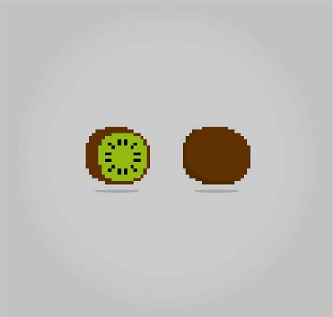 8 Bit Pixels Kiwi Fruit Food In Vector Illustration 6490121 Vector Art