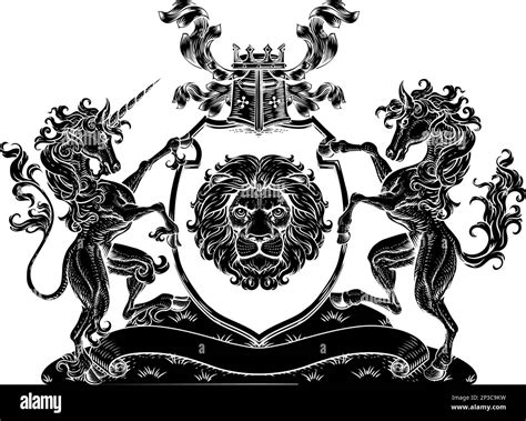 Coat Of Arms Lion And Unicorn Stock Vector Images Alamy