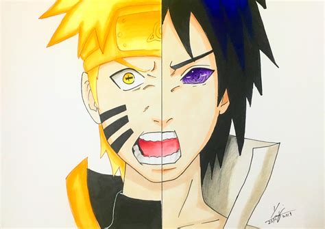 Naruto And Sasuke Drawing It Was Tough But I Am Happy With The Results