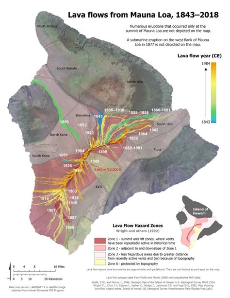 This Map Depicts The Locations Of Lava Flows Erupted On The Flanks Of