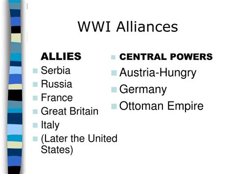 Ppt Wwi Alliances Powerpoint Presentation Free Download Id4011698