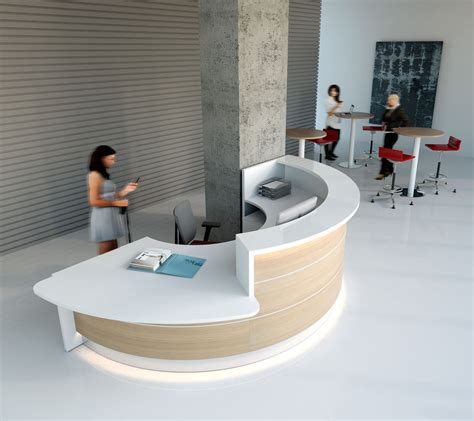 Valde Countertop Rounded Reception Desk By Mdd Curved Reception Desk
