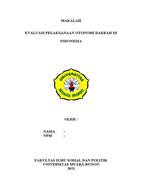 Evaluasi Pelaksanaan Otonomi Daerah Di Indonesia Pdf