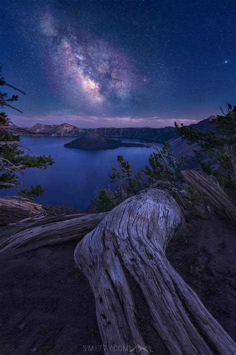 Crater Lake Midnight Under The Milky Way Oc 1365x2048 Beautiful