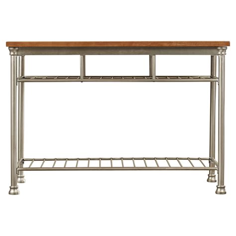 Expand your countertop space and make dinner preparation even easier by displaying this stationary island in the centre of your kitchen. Red Barrel Studio Kibbe Kitchen Island with Butcher Block Top & Reviews | Wayfair